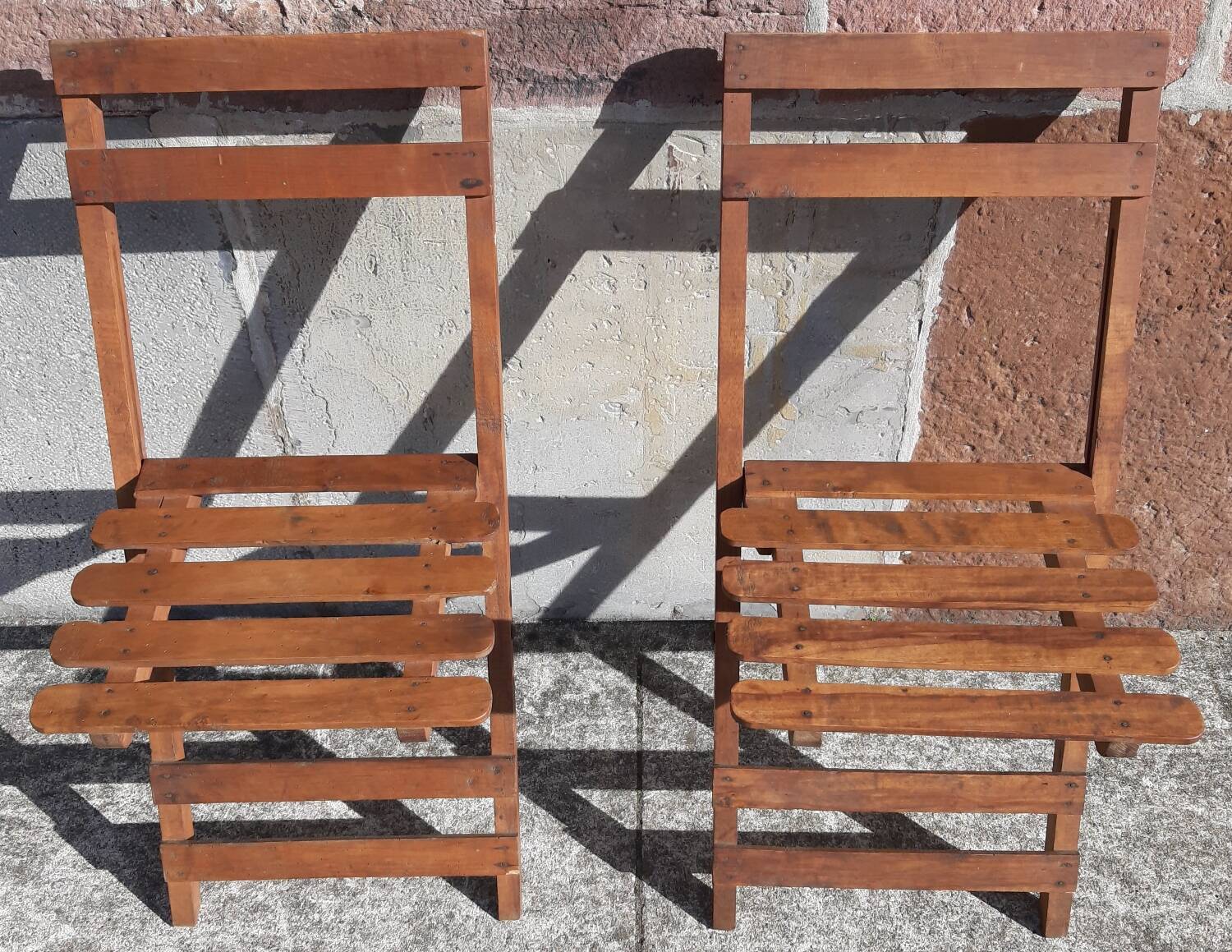 Chaises en bois pliables années 50