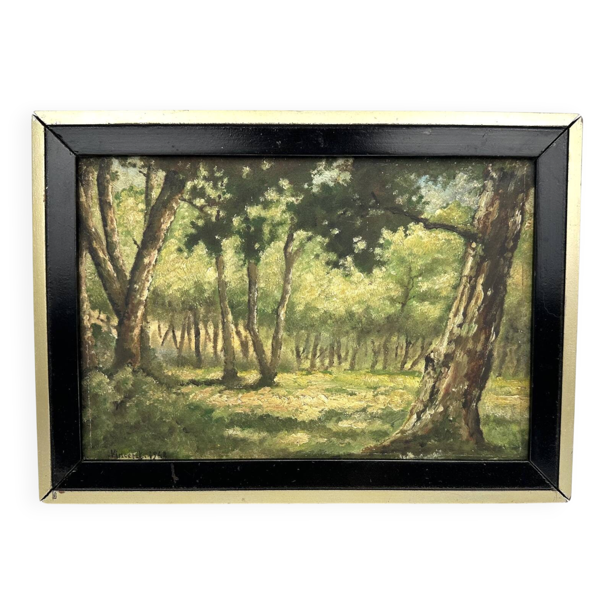 Oil on vintage panel