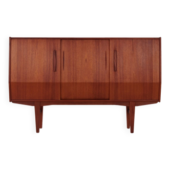 Buffet haut en teck, design danois, années 1970, production : Danemark