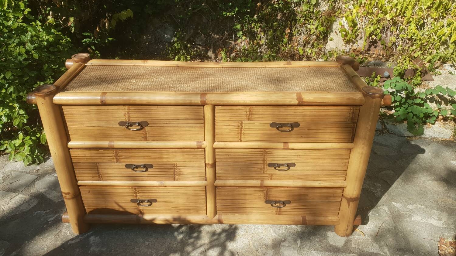 Commode en bambou 1980