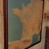 Vintage on wooden frame relief map of France