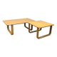 Série de deux tables basses scandinaves en hêtre vernis