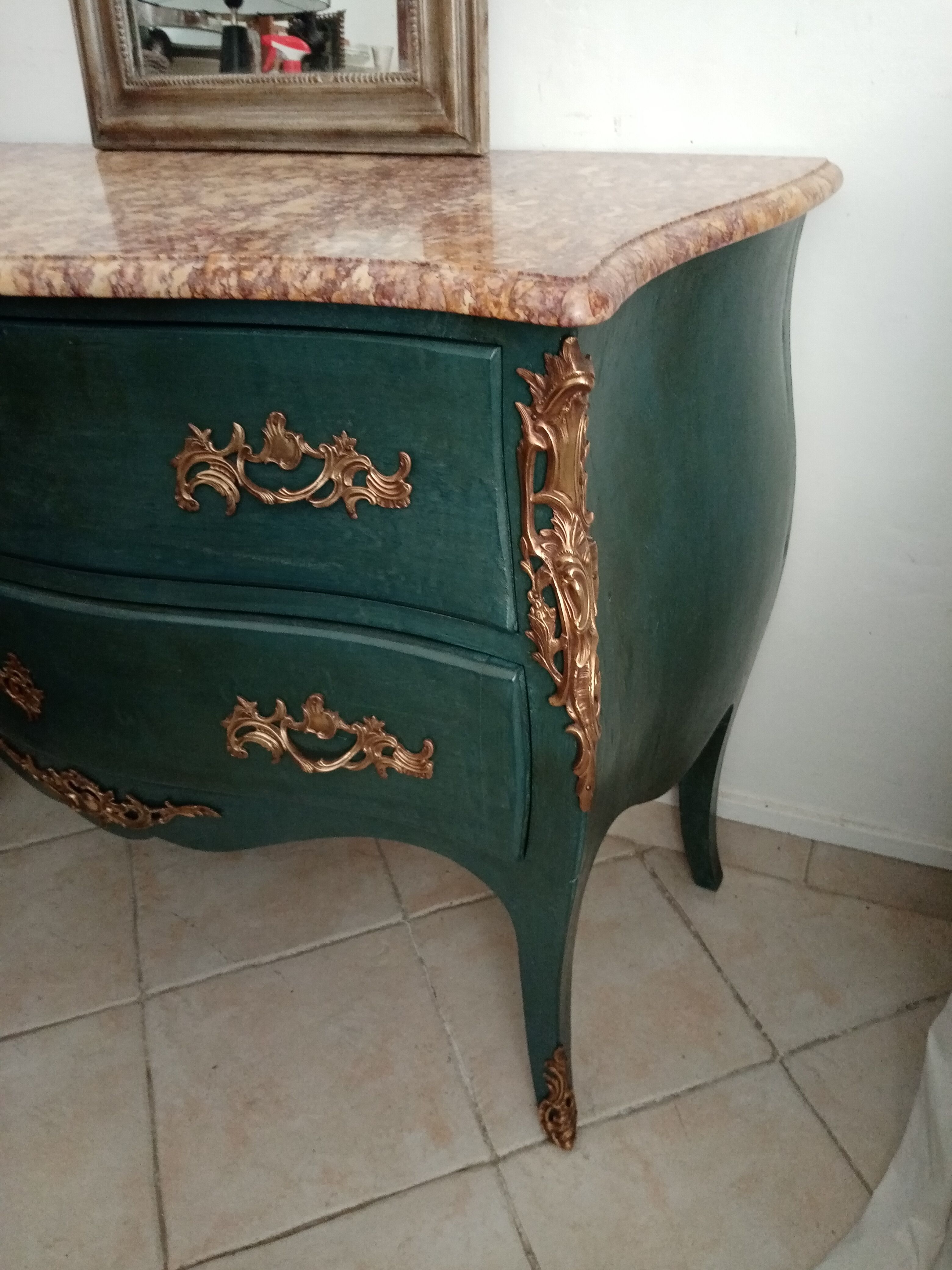 Louis XV curved dresser 2 drawers
