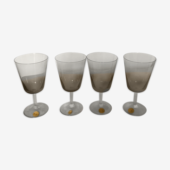 Lot de 4 verres en cristal fumé