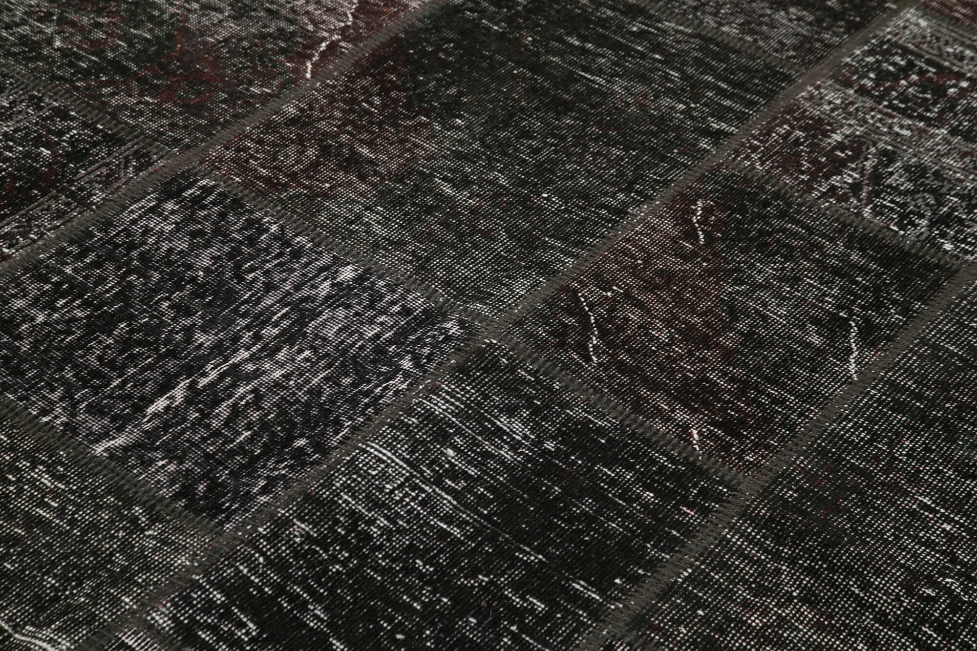 Hand-knotted oriental vintage 171 cm x 237 cm brown patchwork carpet