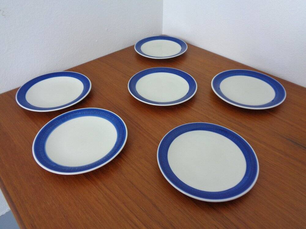 Swedish Stoneware Koka Plates by Hertha Bengtson for Rörstrand, 1960s, Set of 6