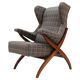 Mid-Century Franco Albini Fiorenza Graphite-blue Wool Ash Italian 1950 Armchair