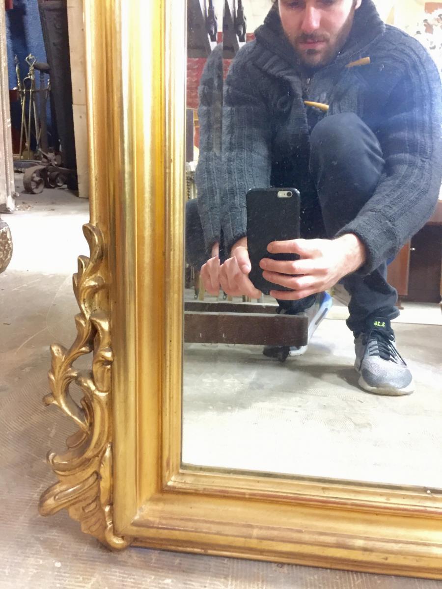 79 x 128 cm wooden fireplace mirror