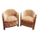 Suite de 2 fauteuils et 2 chauffeuses Art Déco En Acajou 1930