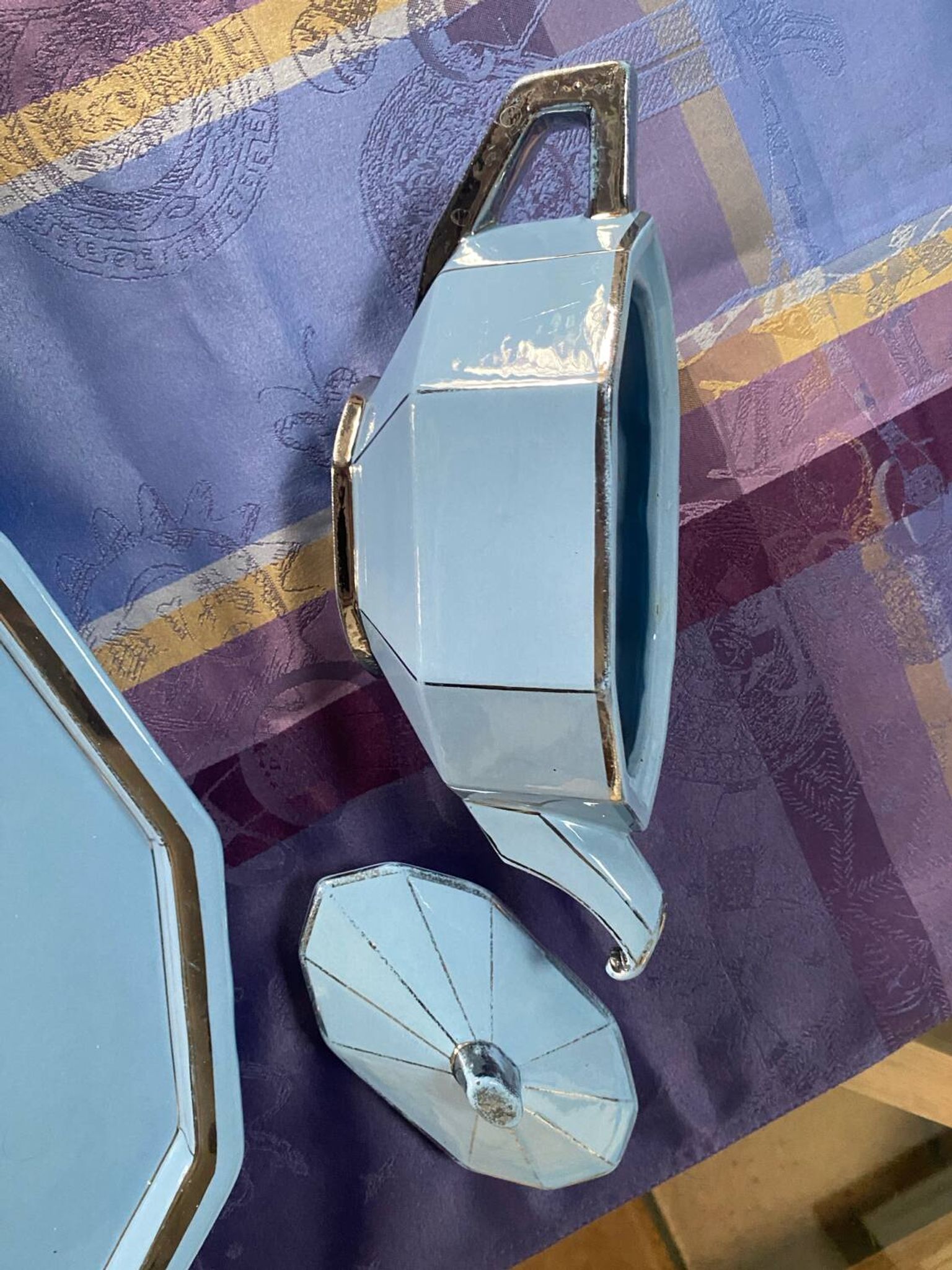 Art Deco tea service stamped Longwy