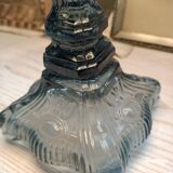 Paire de lampes en verre bleuté