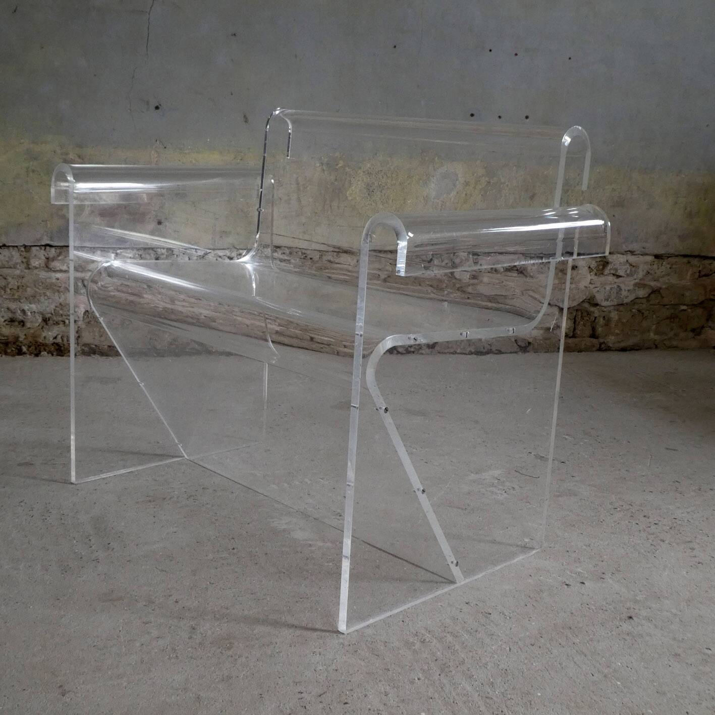 plexiglass bench, 1970