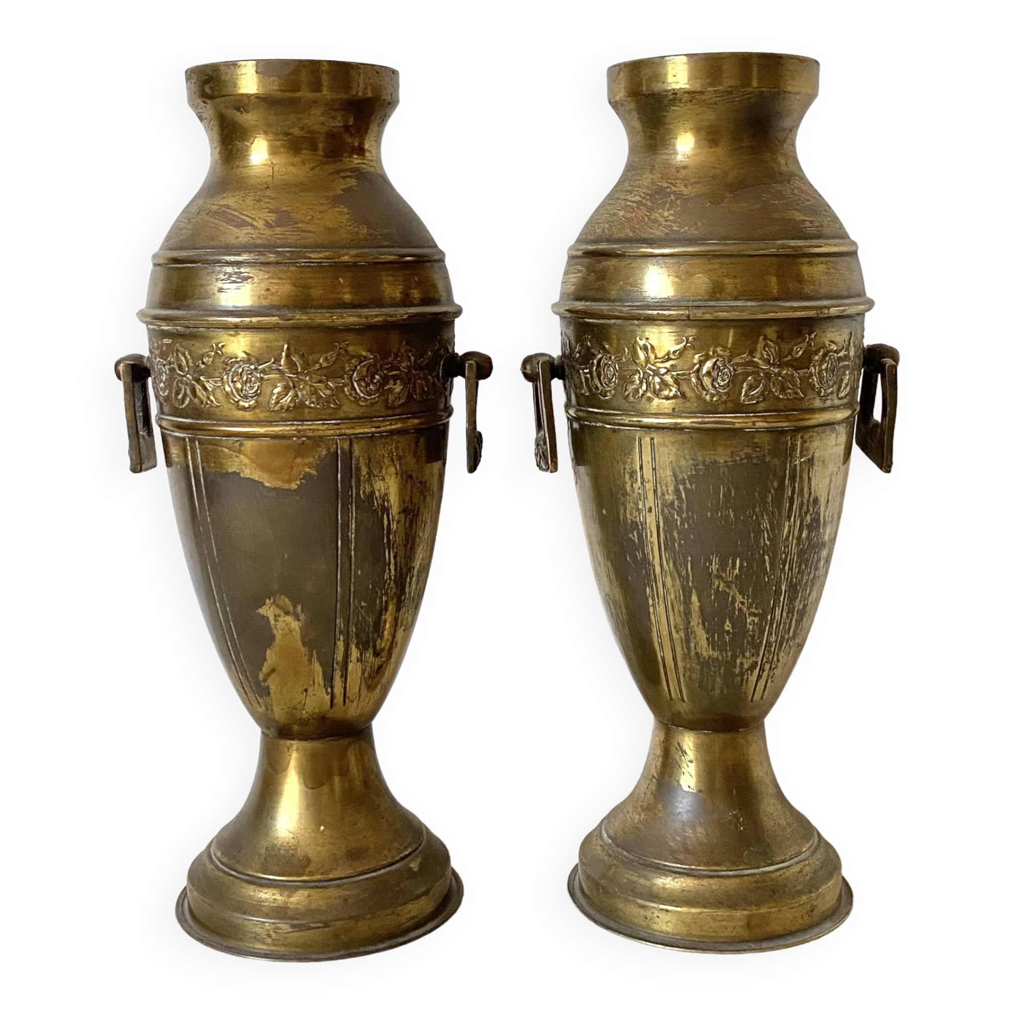 Pair of antique baluster vases