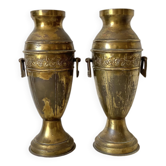 Paire de vases anciens balustres