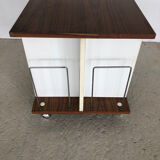 Turntable table / record storage on casters in formica from the 70s