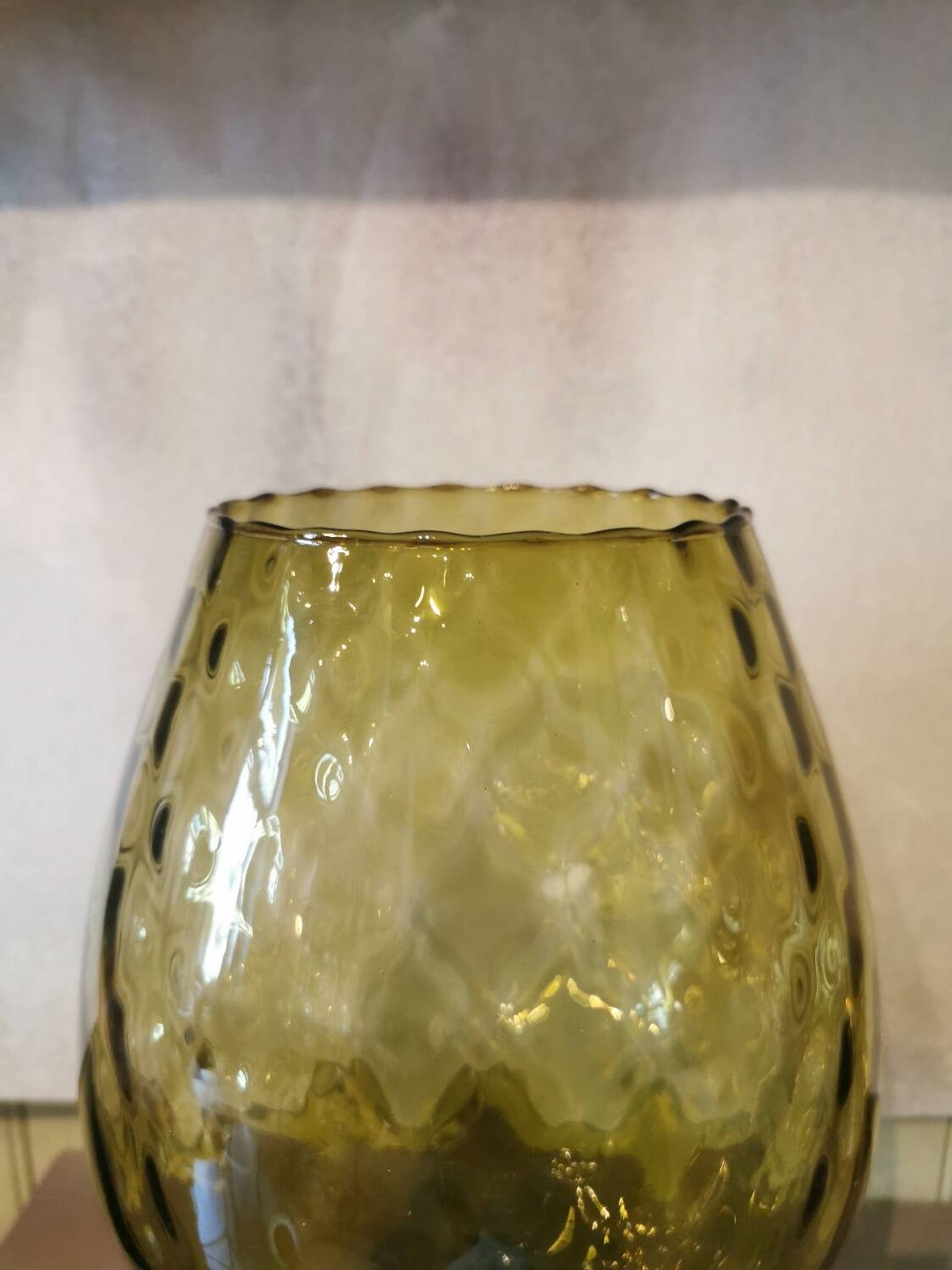 Vase tulipe vintage verre ambré