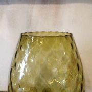 Vase tulipe vintage verre ambré