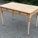 Louis XVI style presidential desk renovated in raw wood 120cm