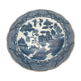 Ancienne assiette en faïence avec décor de paysage d’asie 19,5 cm