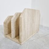 Vintage travertine magazine holder, 1970s
