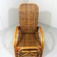 Chaise longue en rotin bicolore du milieu du siècle Années 1960