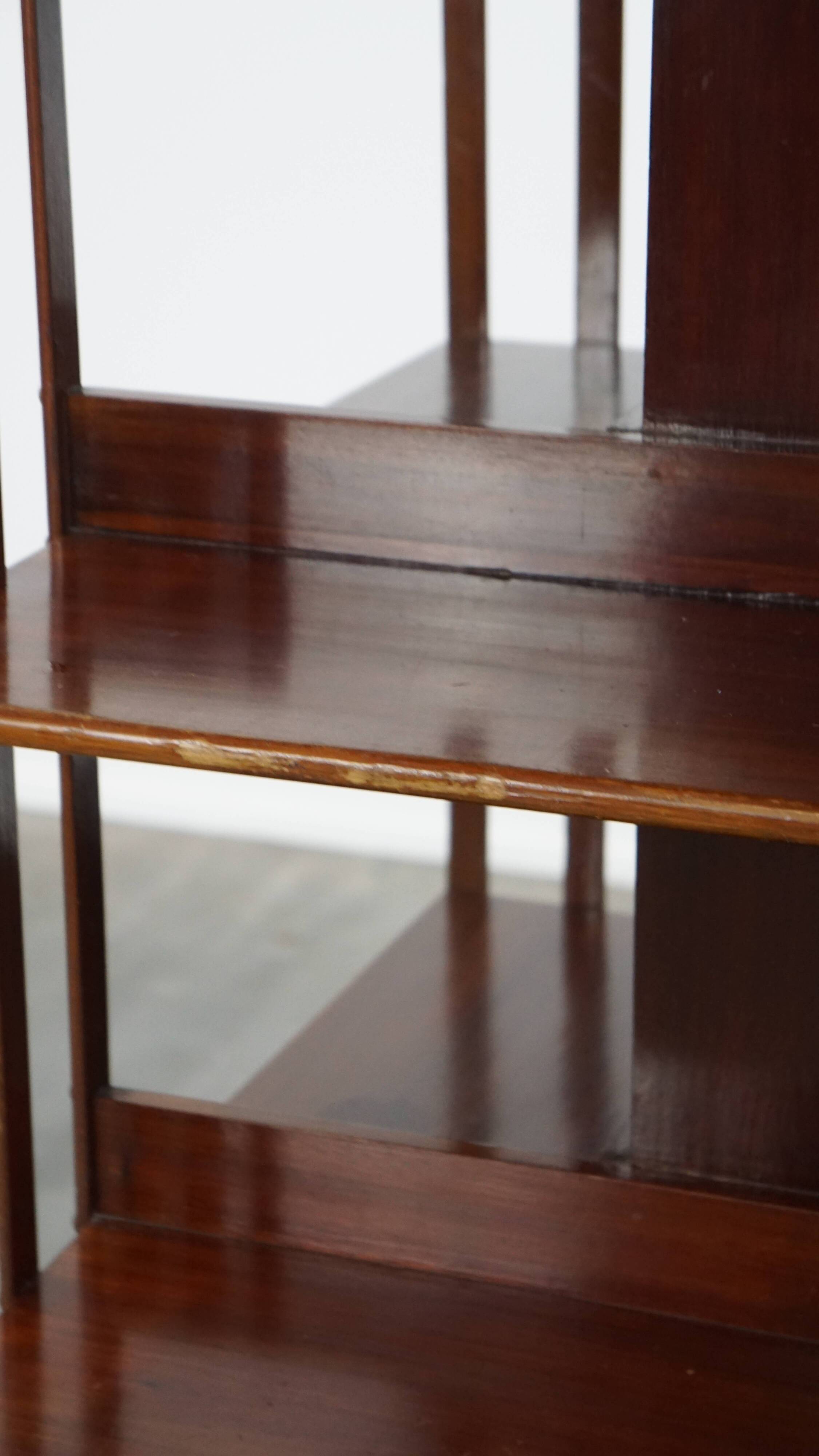 Large Antique Wooden English Book Carousel with Cast Iron Base