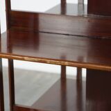 Large Antique Wooden English Book Carousel with Cast Iron Base