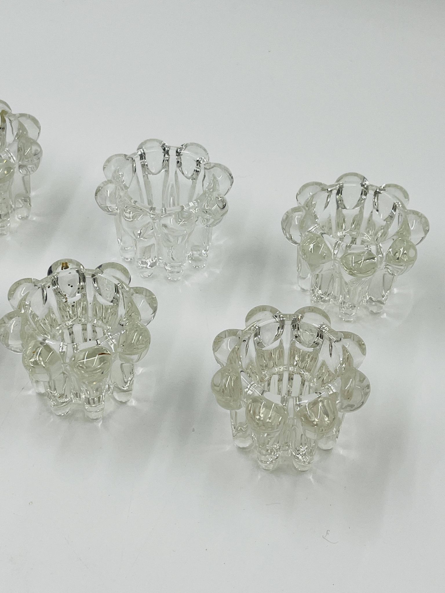 Set of 6 vintage flower candle holders by VMC Reims - 1960s