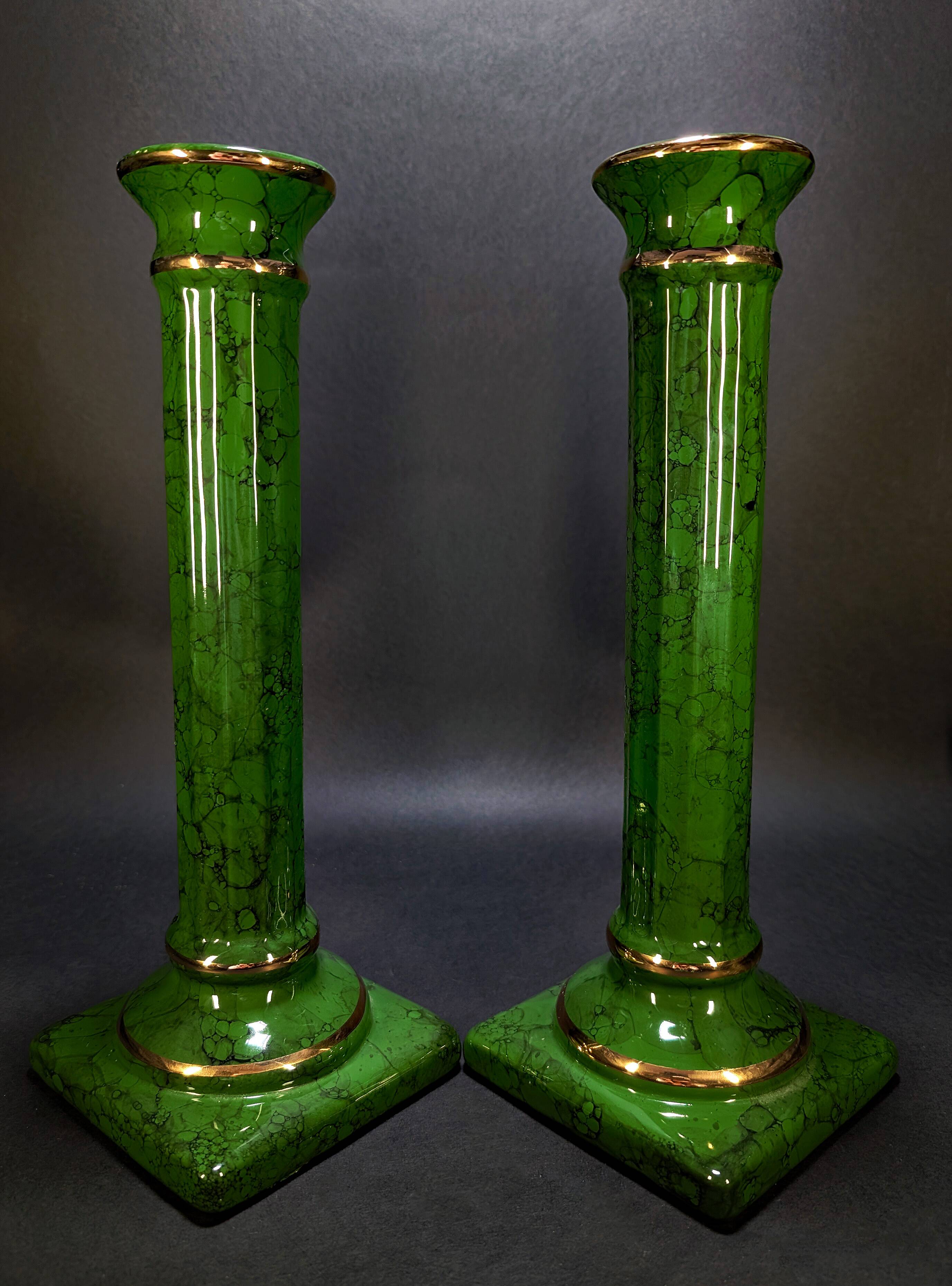Pair of Decorative Neoclassical Columns Hollywood Regency 33x12 cm