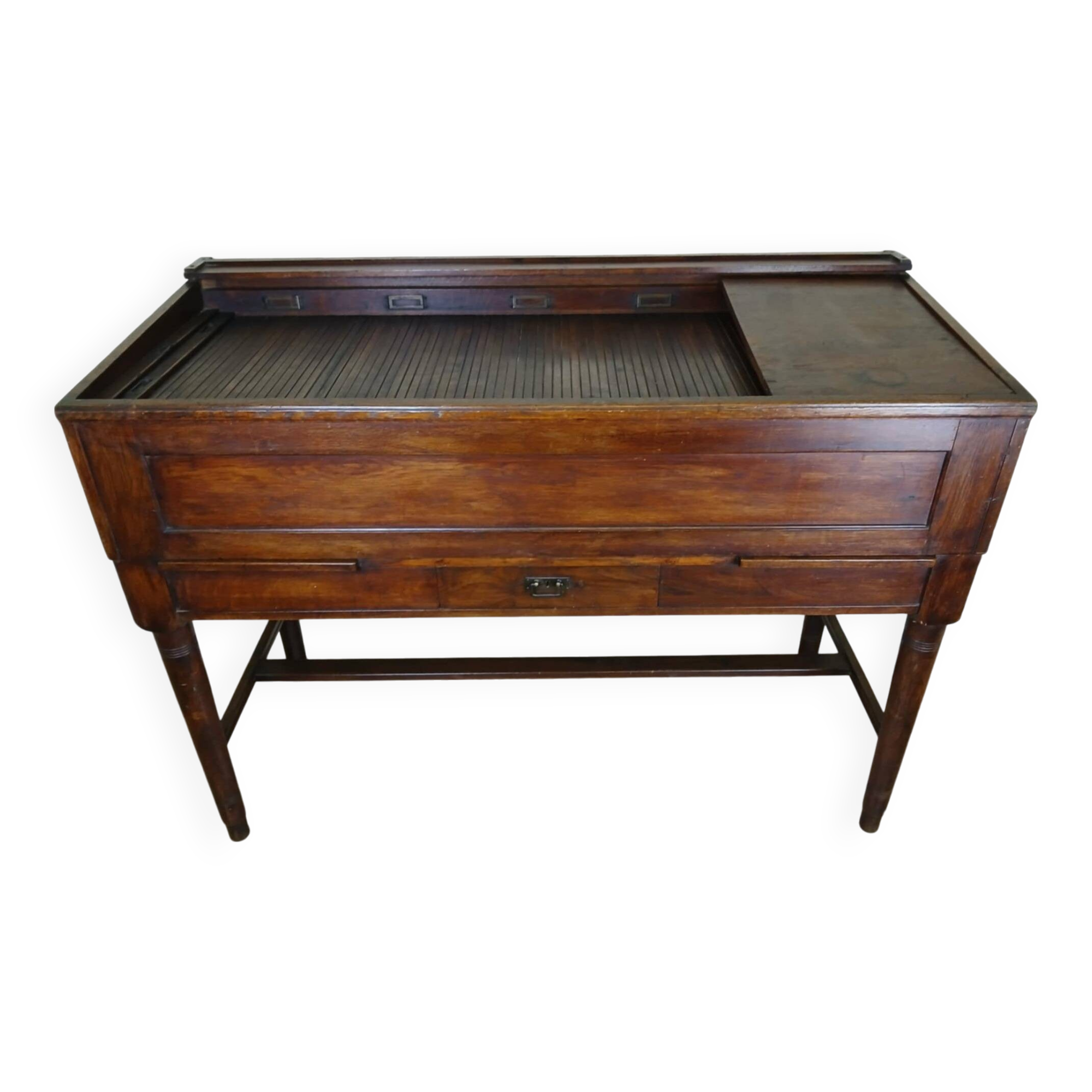 Very rare Napoleon III period system desk in solid oak circa 1850 stamped Stolzenberg