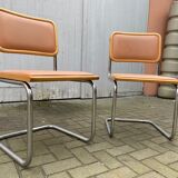 Pair of chairs by Marcel Breuer Cesca B32 skaï 1960