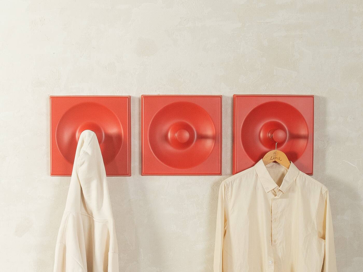 Schönbuch | Jürgen Lange – Space Age wall-mounted coat rack set, 1970s