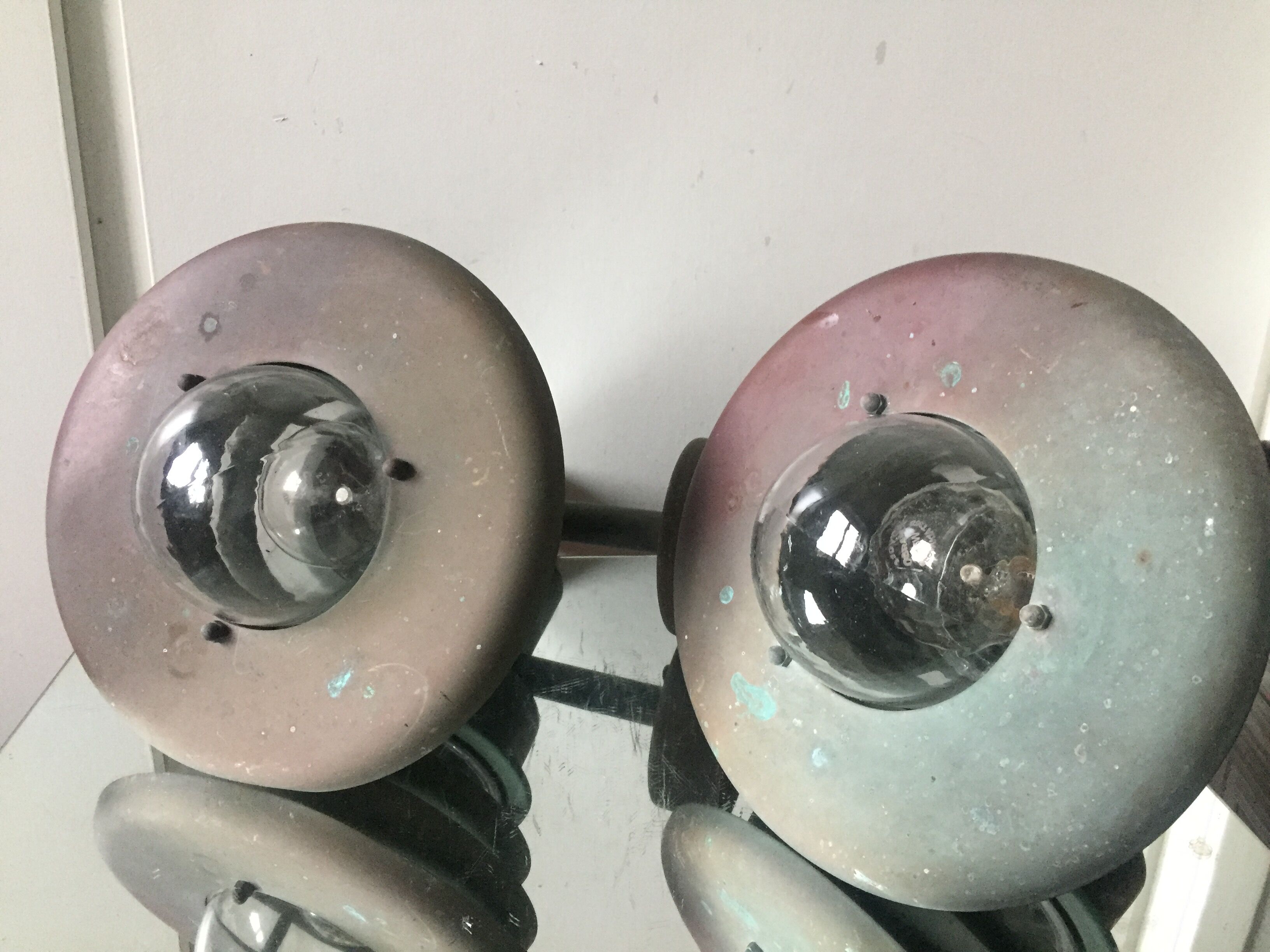 Pair of classic danish copper outdoor lamps