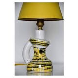 Lampe en céramique jaune vintage