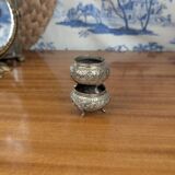 Indian Kutch 800 Silver Open Salt Cellar Pair of 800 Silver Salt Cellars