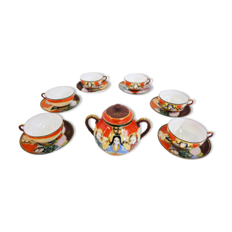 Hand-painted chinese porcelain service, 1950s, set of 13