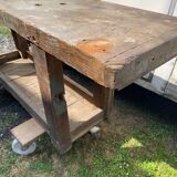 Old oak carpenter's workbench