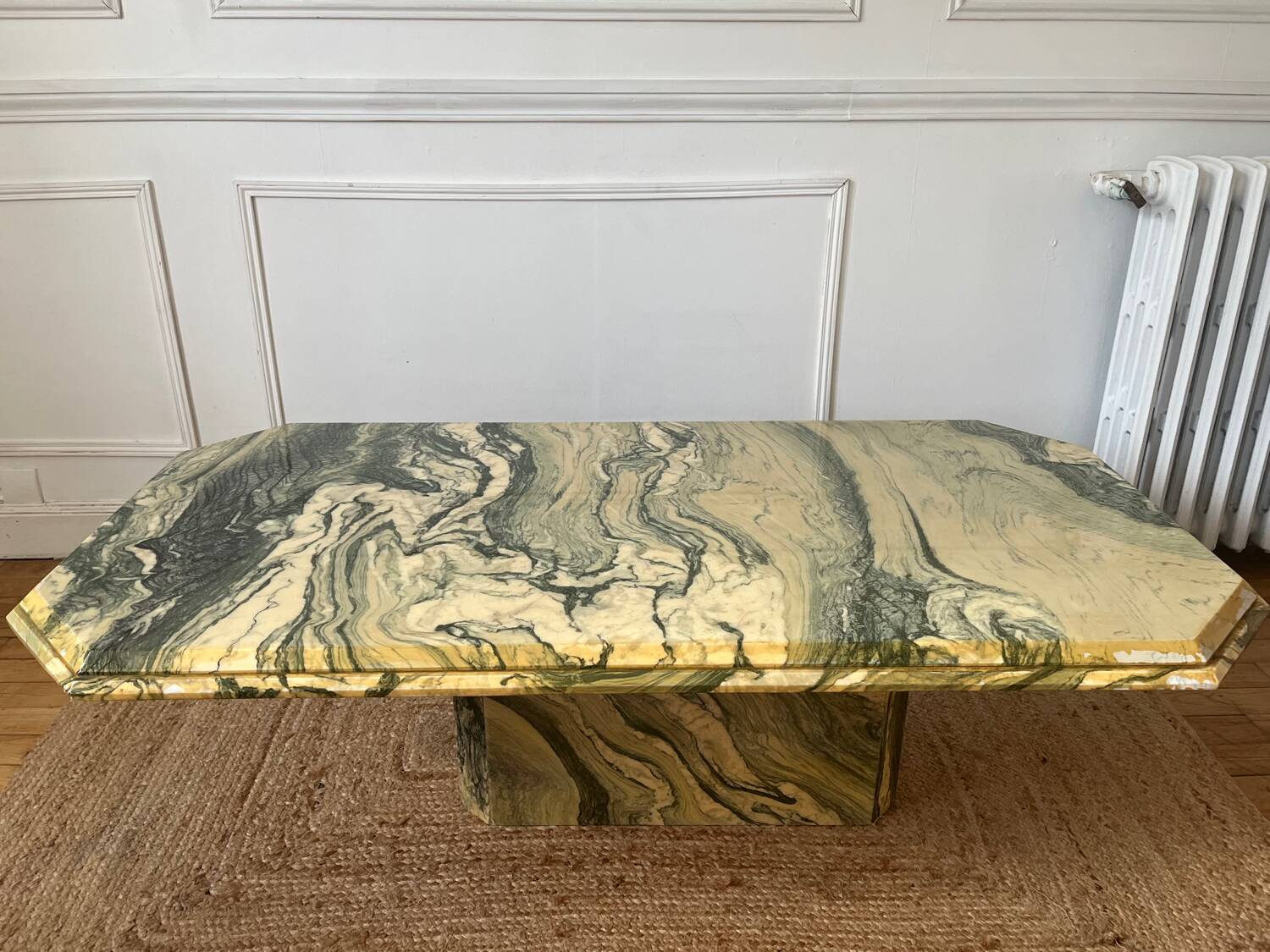 Table basse en marbre vert vintage