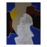 Abstrait d'après Poliakoff 70X63cm acrylique et pastel sur toile