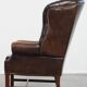 Dark Brown Cowhide  Leather Chesterfield Wingback Chair