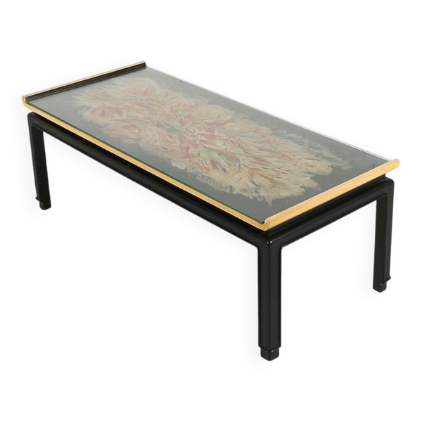 Table basse peinte vintage belge par De Coene Frères, années 1950.