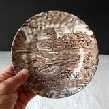6 Ridgway "Hayride" brown and white dessert plates, Staffordshire Iron