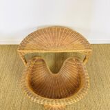 Lotus meditation chair and its rattan table
