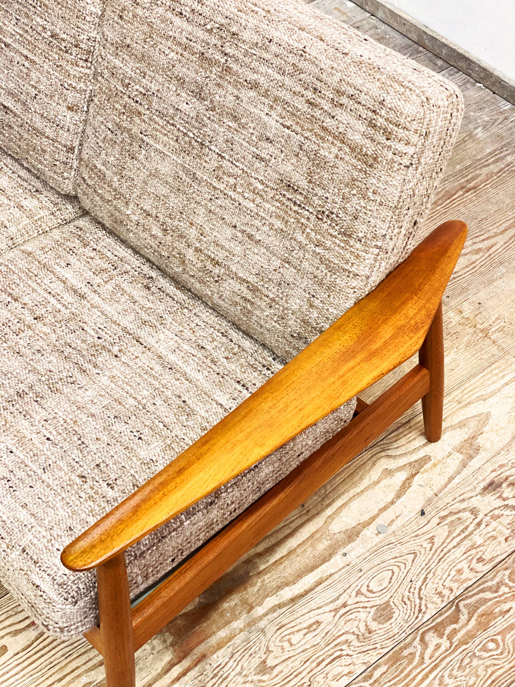 Mid century teak two-seater sofa by Arne Vodder for France and Son, Denmark, 1950s