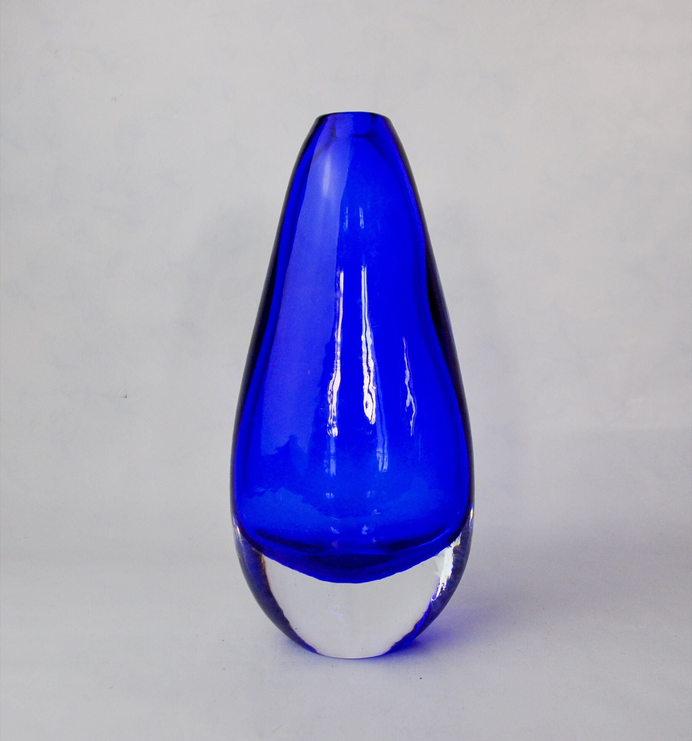 Blue sommerso vase by seguso, Murano glass, Italy, 1970