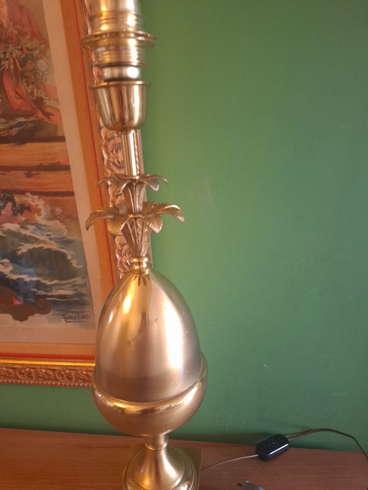 Lampe ananas Hollywood regency