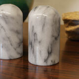 Salt and pepper shaker in Carrara marble