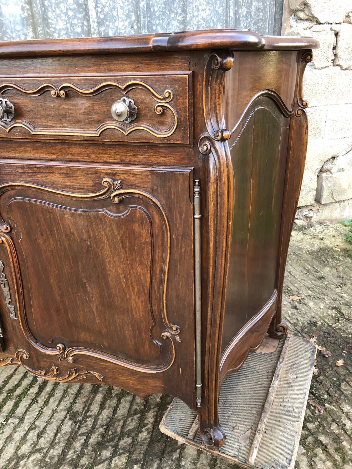 Louis XV style sideboard in solid walnut