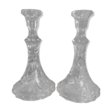 Pair of glass candlesticks