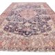7x11 Vintage Red & Navy Blue Persian Rug, Oriental Rustic Decor, 228x338Cm